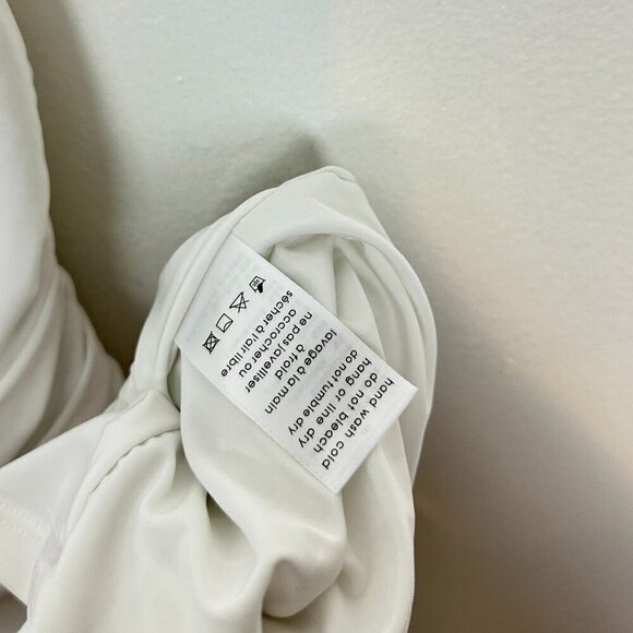 NAKED WARDROBE Ruched One-Shoulder Gown in White Size Medium - Picture 10 of 14